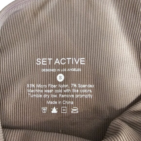 SET Active One Shoulder Ribbed Crop Top, Athletic, Stretch, Active, Size S - Picture 6 of 6